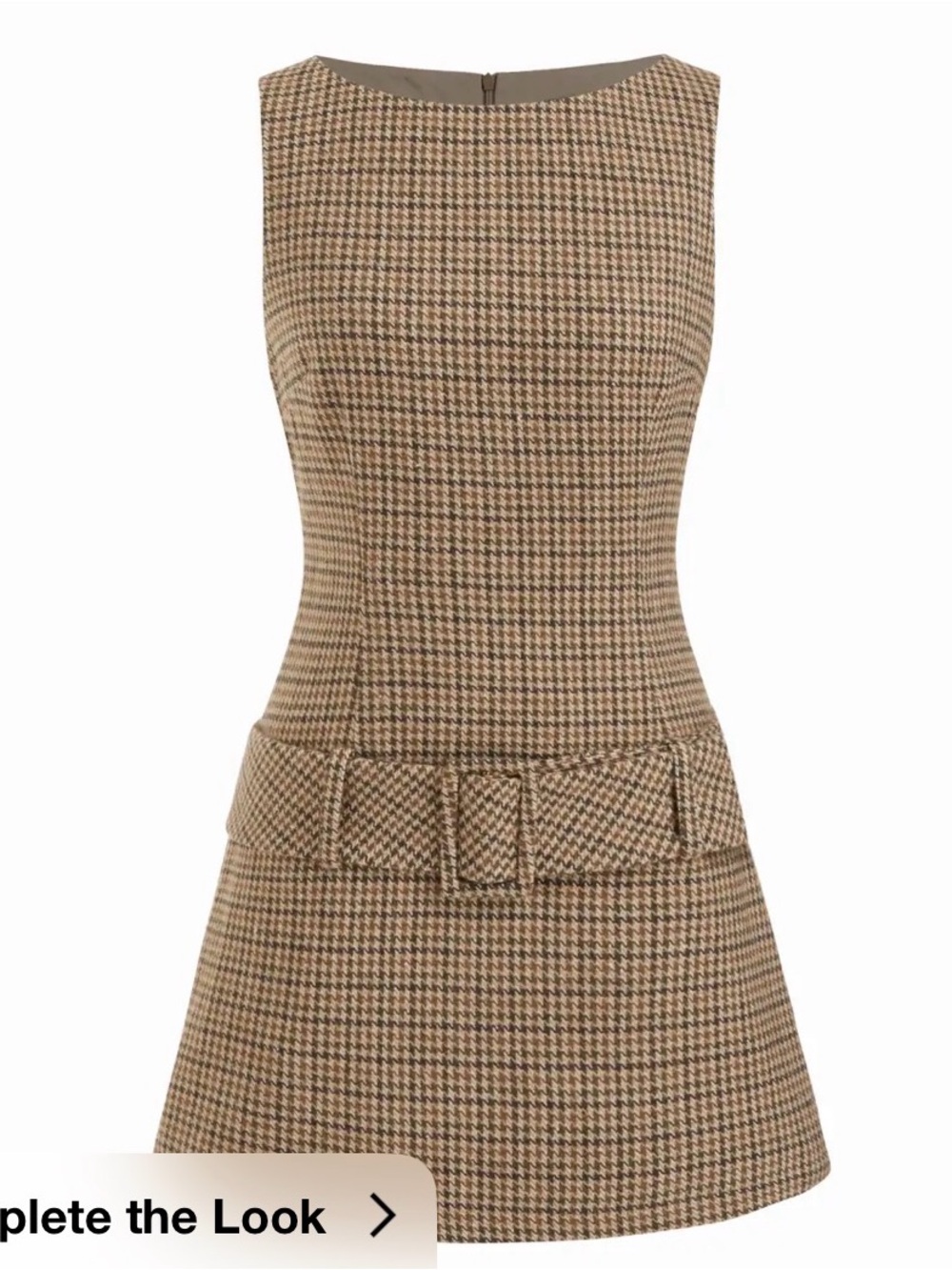 NWT Cider Classic Houndstooth A-Line Dress in Brown